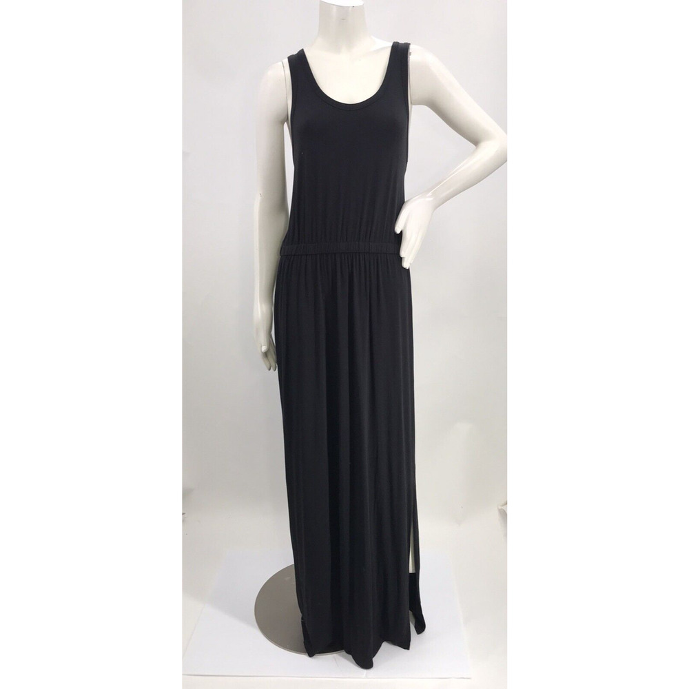 J. Crew Factory Black Sleeveless Scoop Neck Maxi Dress